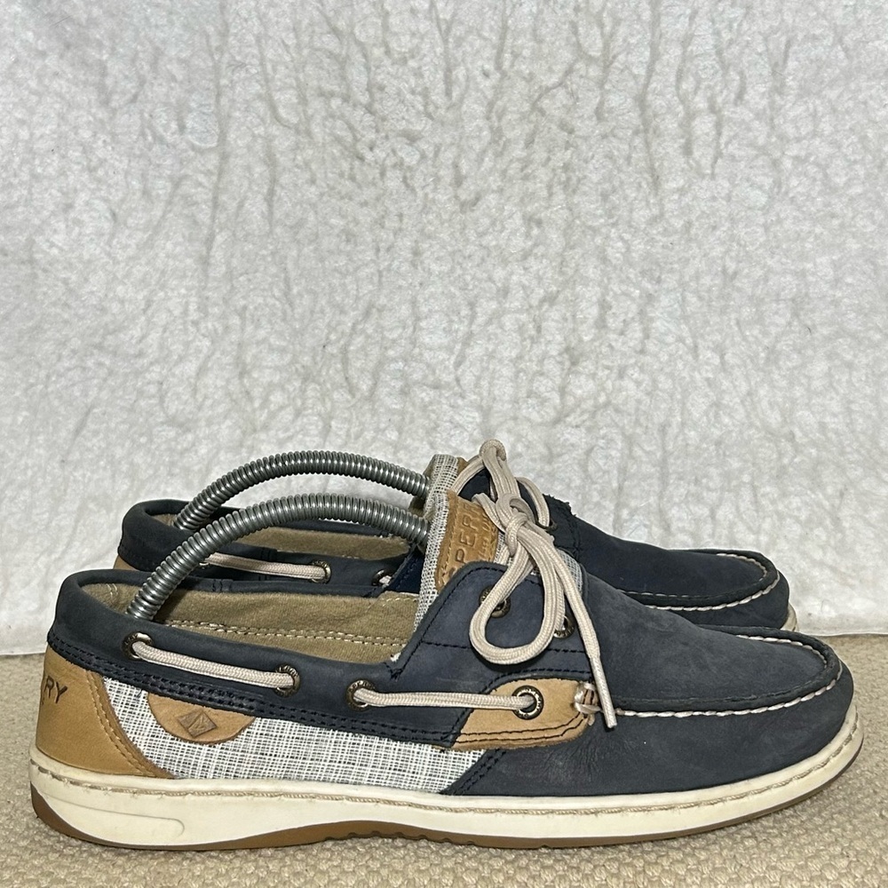 Sperry Womens Blue Leather TopSider Angelfish Boat Deck SlipOn Casual Shoes SZ 8